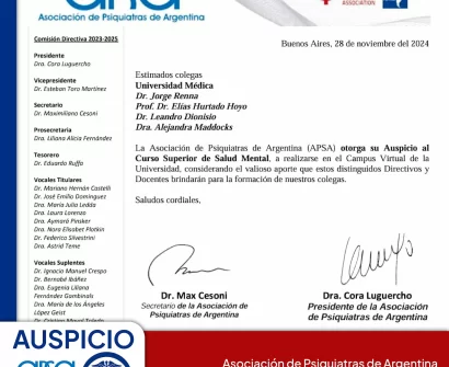 Curso Superior de Salud Mental auspiciado por APSA